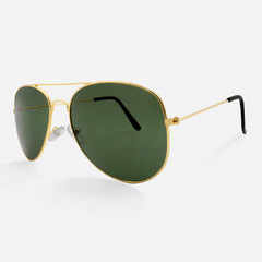 Óculos de Sol Aviador Dourado com verde - comprar online