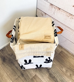 CANASTO DE TELA MULTIUSO DECO BLACK BUNNY en internet