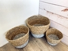 SET CANASTOS SEAGRASS (YUTE) NEPAL X 3