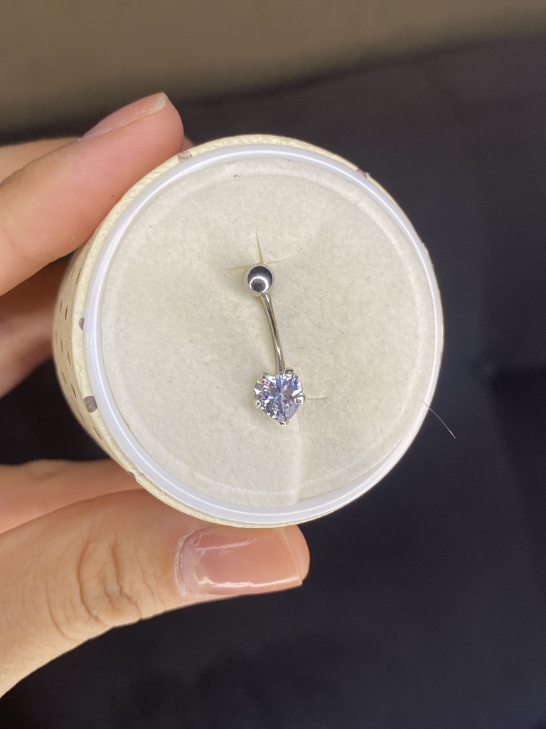 Piercing Prata 925 Umbigo Estrela Zircônia Aço