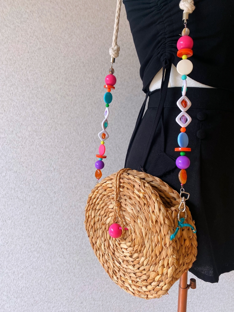 multicolor straw bolsa