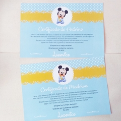 Certificado Mickey bebe (celeste)