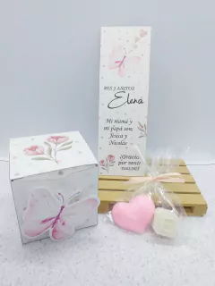 Souvenirs jabones Corazon + Letra en cajita