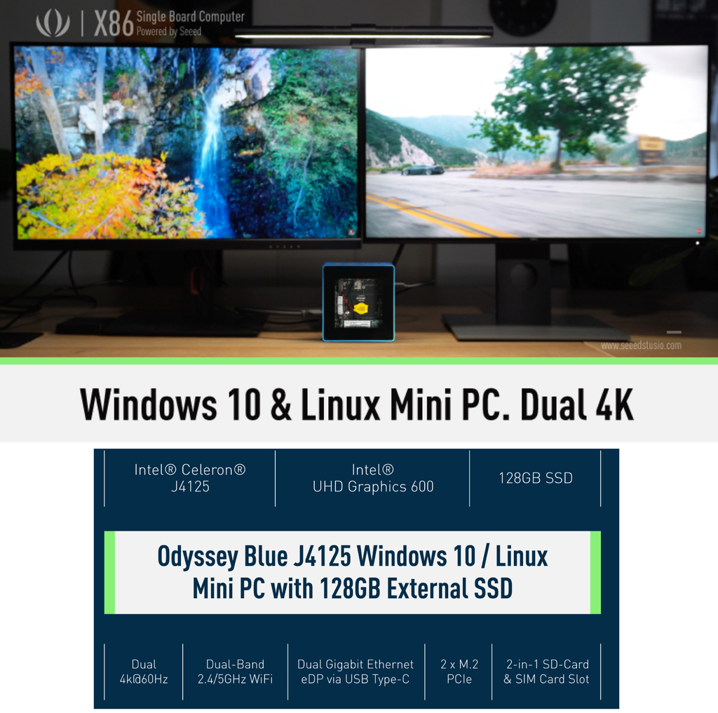Odyssey Mini PC Quad Core | Intel Celeron Quad Core J4125 | 128GB SSD ...