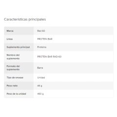 BARRA DE PROTEINA RAD-60 - Corvus ropa deportiva | Tienda online