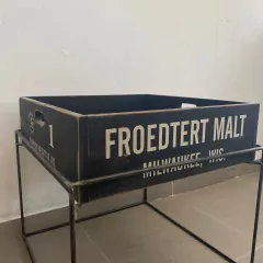 MESA DE HIERRO Y MADERA VINTAGE - comprar online