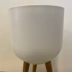 PORTA MACETA METAL BLANCO N7 - comprar online