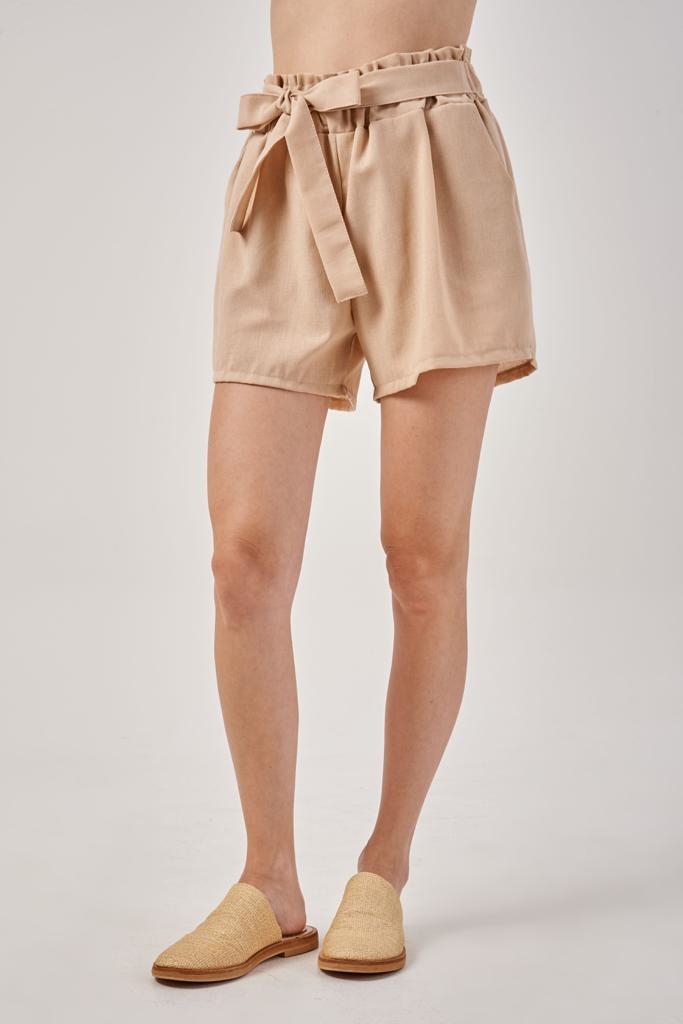 short de lino con lazo