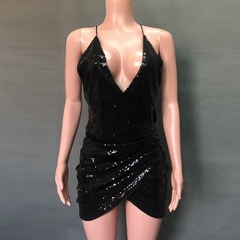 Imagem do Vestido de lantejoulas de festa sexy sem costas Townlike para mulheres Glitter Club Bodycon Mini vestido de verão com alça de espaguete vestido de natal vestidos