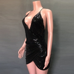 Vestido de lantejoulas de festa sexy sem costas Townlike para mulheres Glitter Club Bodycon Mini vestido de verão com alça de espaguete vestido de natal vestidos - loja online