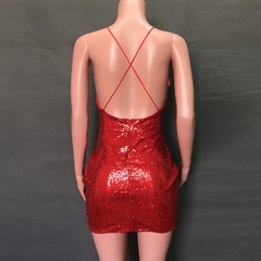 Vestido de lantejoulas de festa sexy sem costas Townlike para mulheres Glitter Club Bodycon Mini vestido de verão com alça de espaguete vestido de natal vestidos
