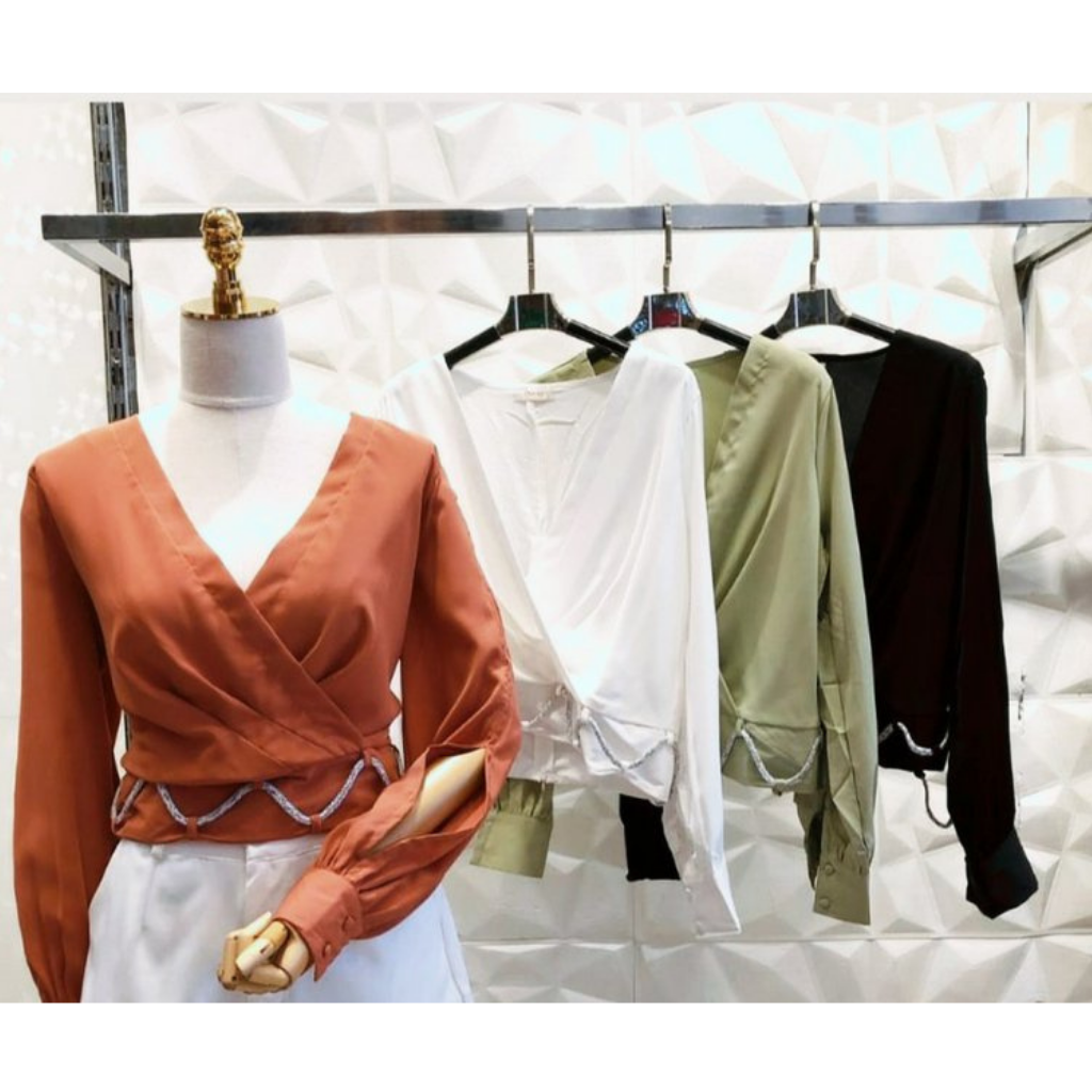 blusa manga longa seda