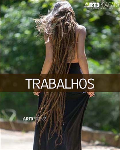 Fotos de trabalhos com dread natural, sintético, removível e de linha. Macramê, pena, bindi e manutenções.