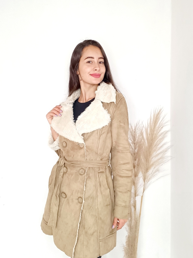 日本値下 PAMEO POSE BELTED ECO FUR JACKET | temporada.studio