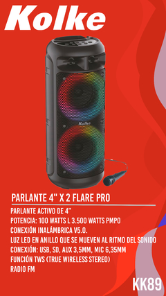 PARLANTE KOLKE FLARE PRO 2x4" BT KPB-498 - comprar online