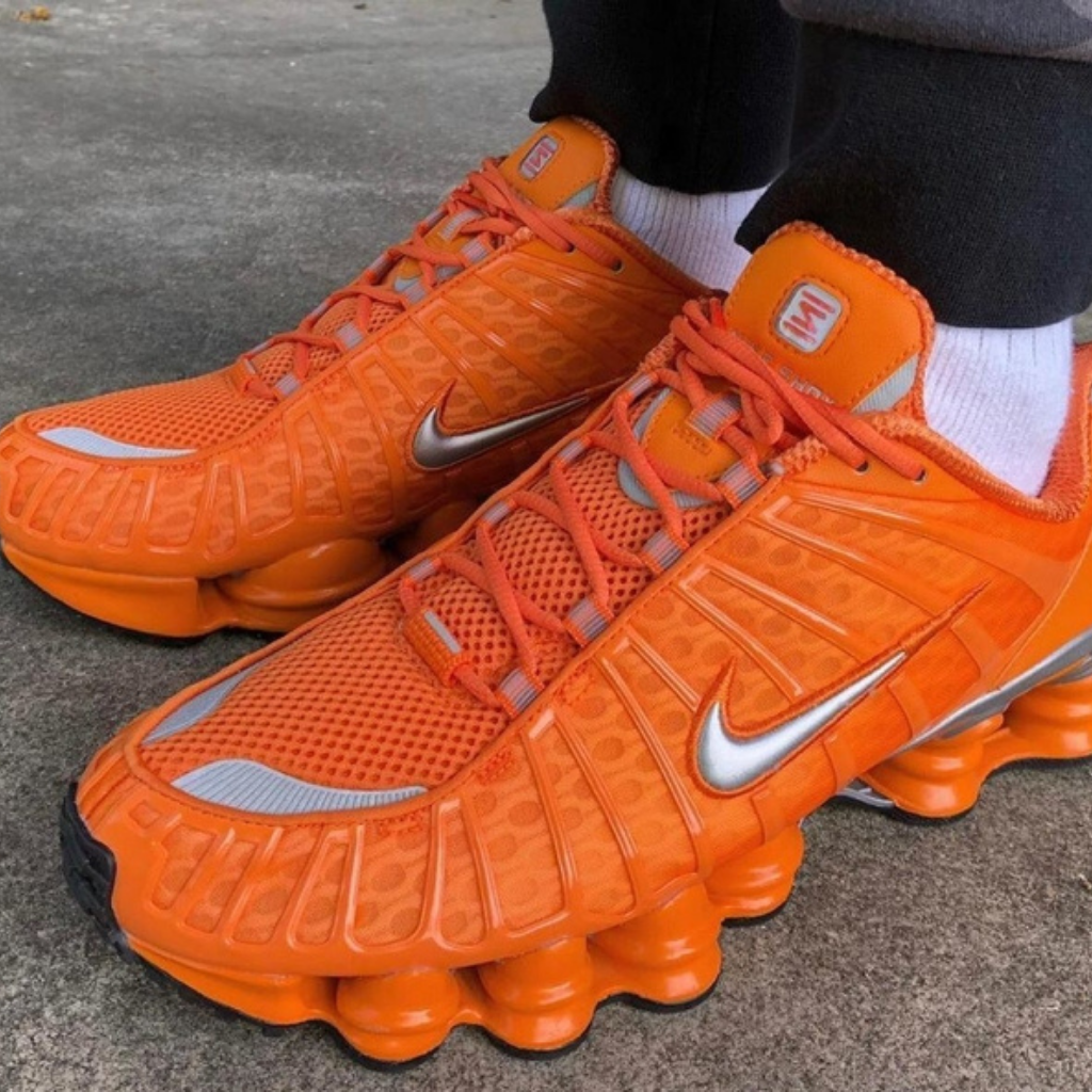 nike 12 molas branco e laranja