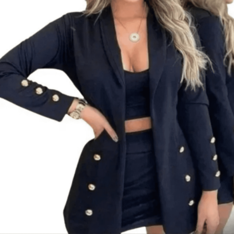 conjunto blazer e short saia