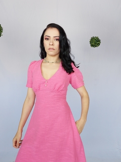 Vestido Midi Apaixonante Rosa - comprar online