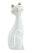 Gato decorativo em cerâmica branco 20cm 11298 Mart