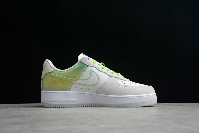 nike air force one white and green