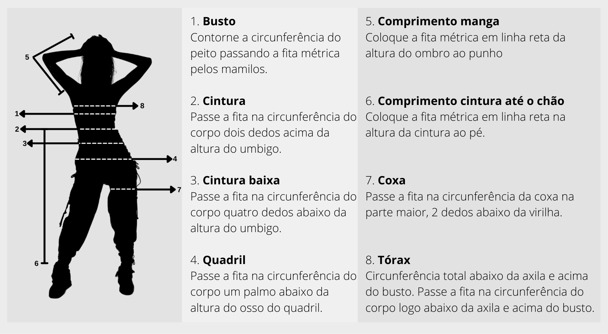 SEVEN C STORE - BRAZILIAN LEATHER - Guia de medidas