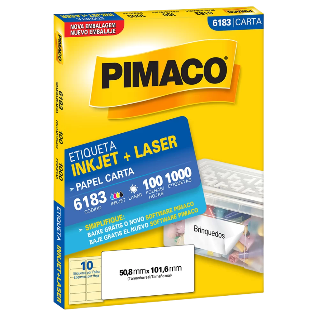 Etiqueta 6183 50x101 Pimaco (com 1000 unidades) - JFKas