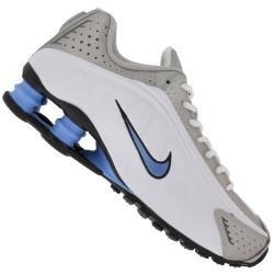 nike shox r4 branco com azul