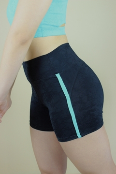 Short Preto e Azul - Longo
