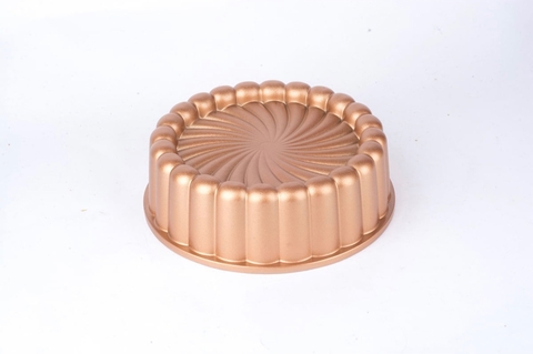 FORMA PARA BOLO MARISSA LOUNINA EM ALUMÍNIO FUNDIDO COM ANTIADERENTE BLOOM  CAKE PAN BRONZE 24CM 2