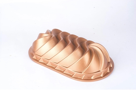 FORMA PARA BOLO MARISSA LOUNINA EM ALUMÍNIO FUNDIDO COM ANTIADERENTE BLOOM  CAKE PAN BRONZE 24CM 2