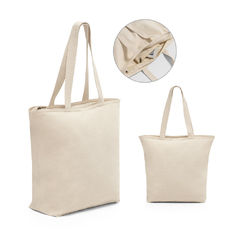 Sacola personalizada com seu logo em 100% algodão (280 g/m²) com fecho e bolso interior.