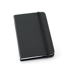 Caderno de bolso personalização na capa e com 80 folhas não pautadas, capa dura em couro sintético