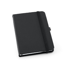 Caderno A6 tipo moleskine com suporte caneta e em capa dura em couro sintético personalizada com seu logo - comprar online