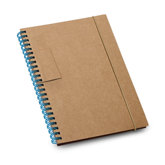 Imagem do Caderno personalizado B6 espiral com 60 folhas pautadas de papel reciclado