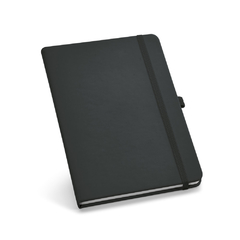 Caderno capa dura em couro sintetico e personalizada formato B6