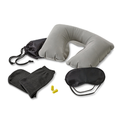 Kit de viagem personalizado, composto por almofada de pescoço, máscara para dormir, tampões para ouvidos na internet