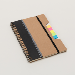 Caderno de anotações capa em papel kraft com elástico personalizado, - comprar online