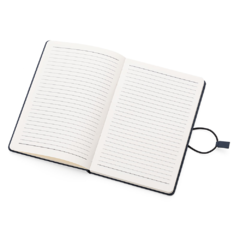 Caderno de anotações com elástico, capa dura personalizada e em tecido poliéster