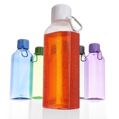 Squeeze plástico pet colorido com tampa de rosca e personalizado 730 ml