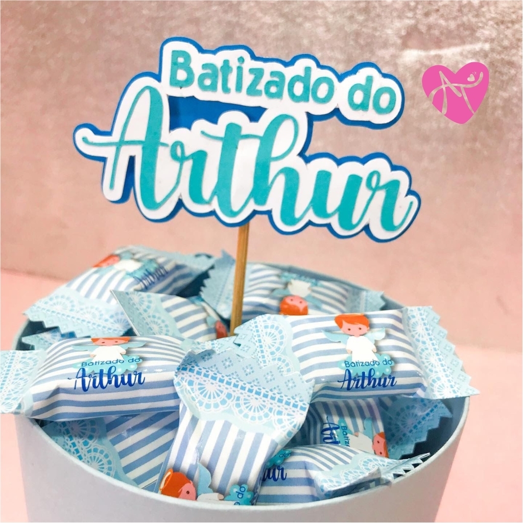 Caixa com balinhas personalizadas - Cloé Papelaria Artesanal