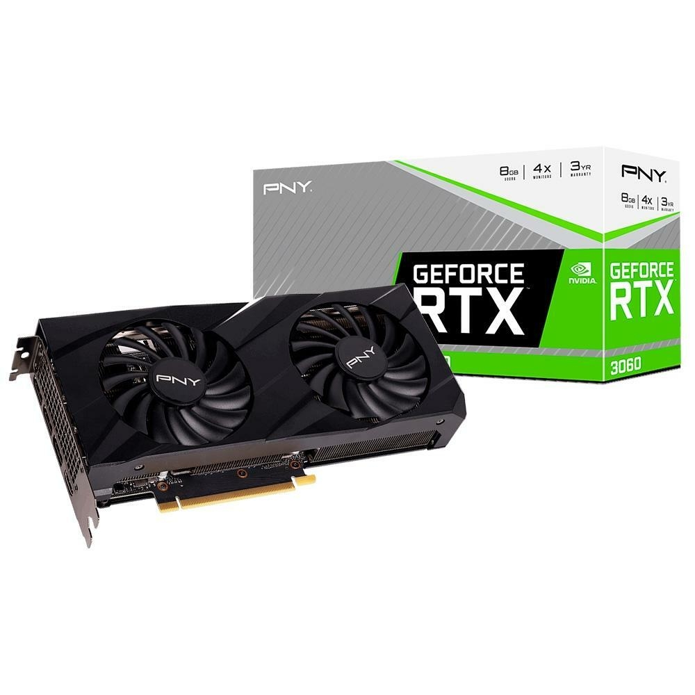 Placa de Vídeo Geforce RTX 3060 8GB DDR6 PNY Dual Fan 128 Bits Saída ...