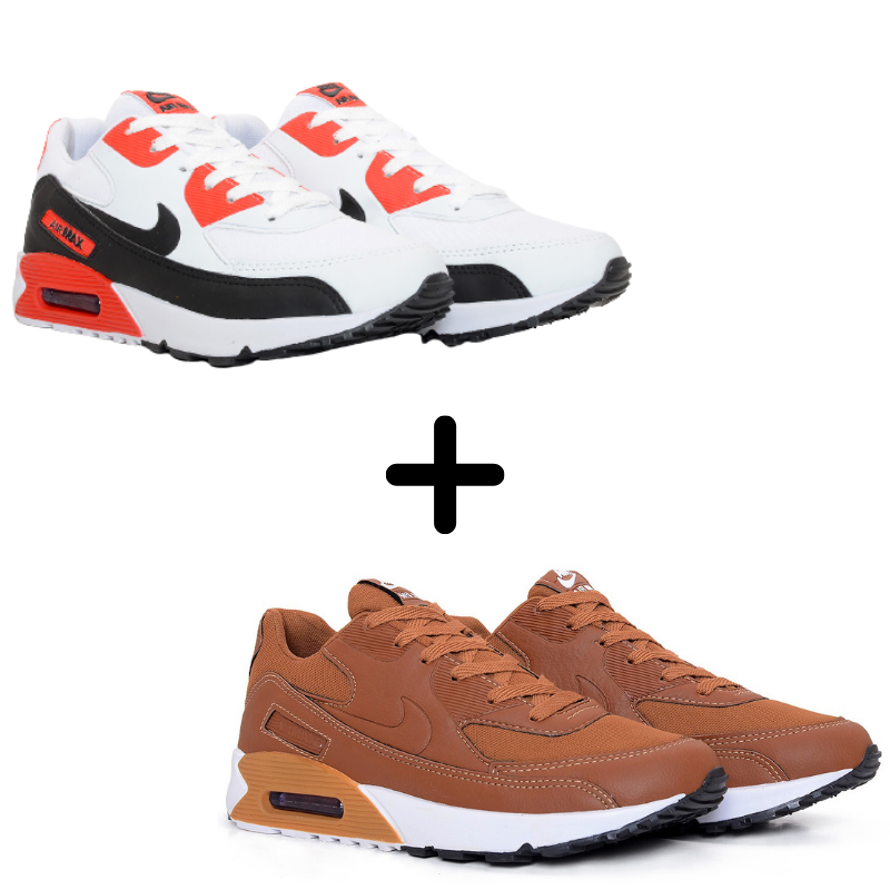 air max laranja e branco