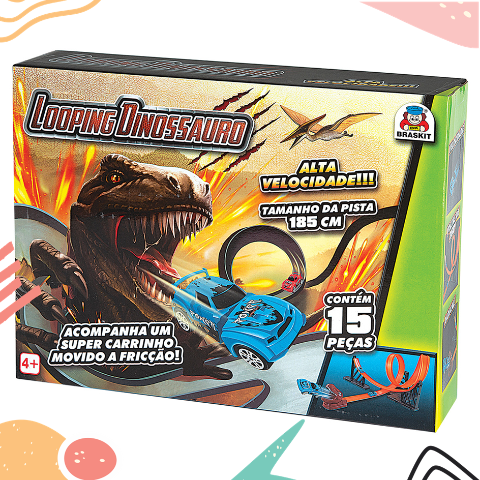 Dino Speed kit com várias peças para criar sua trilha 360