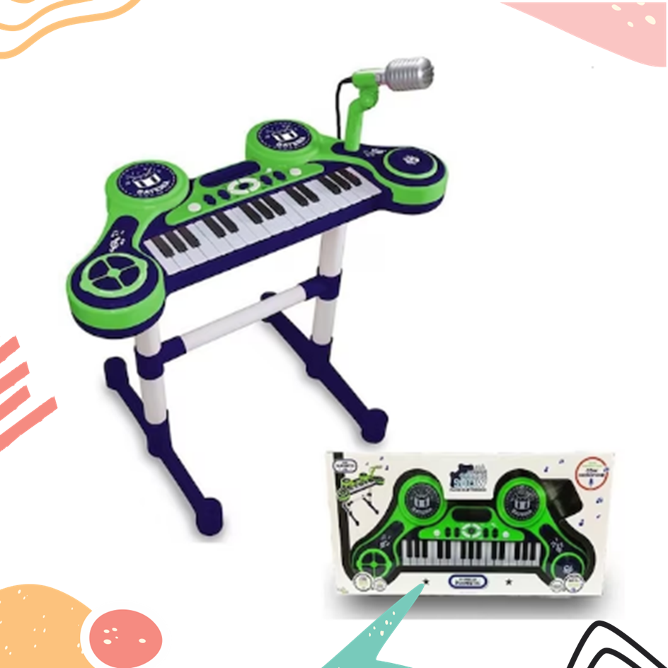 Teclado Infantil Musical Eletrônico com Microfone - Braskit