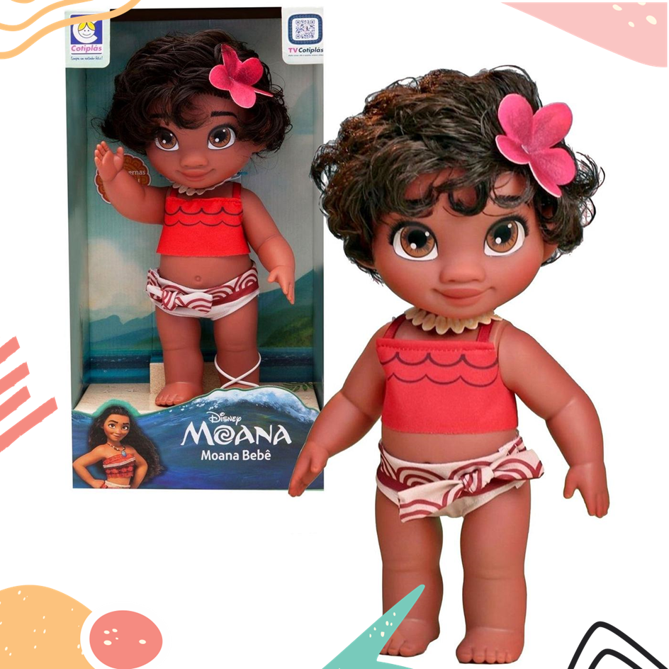 Boneca Princesa Moana Disney Bebê Baby 36 Cm 2504 Cotiplás em