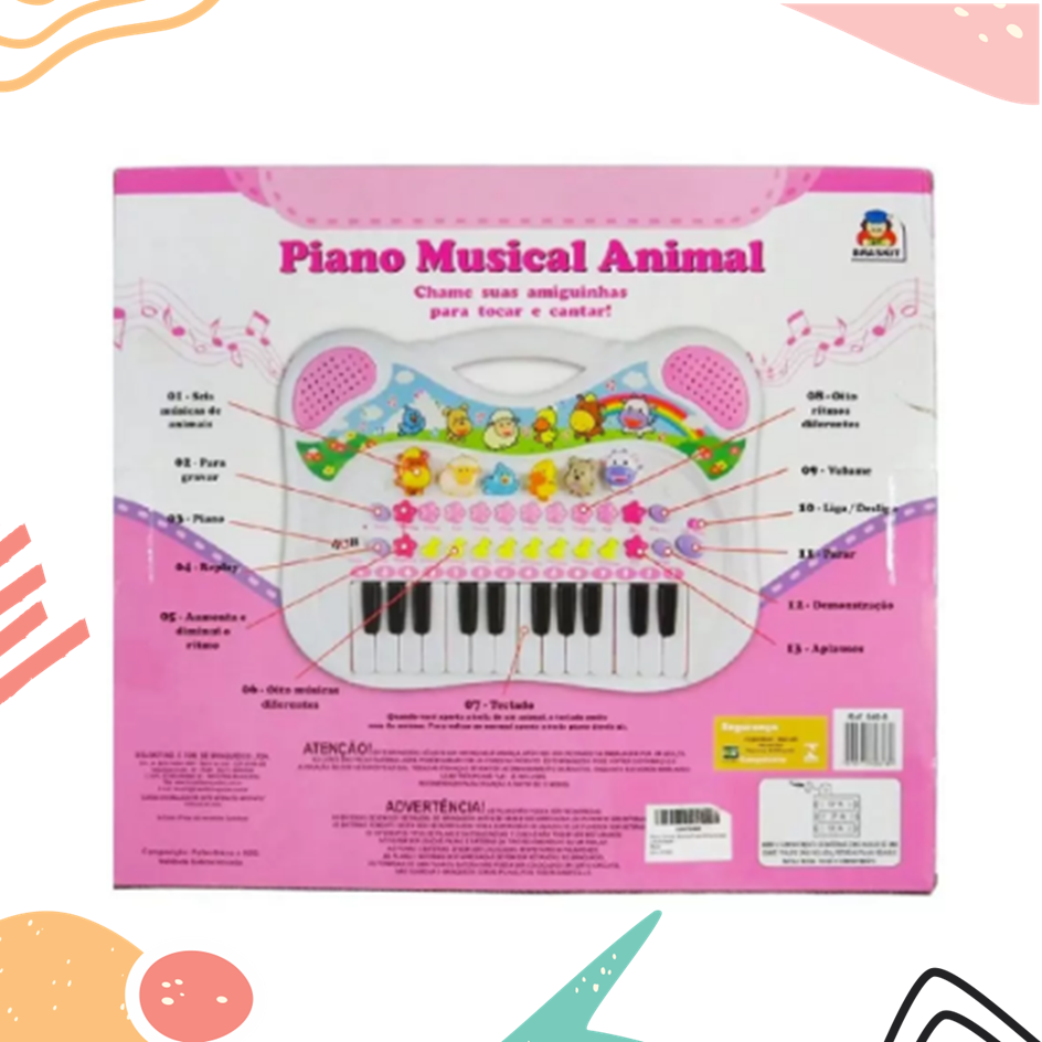Piano Bebê Teclado Infantil Musical Amiguinhas Brinquedo em