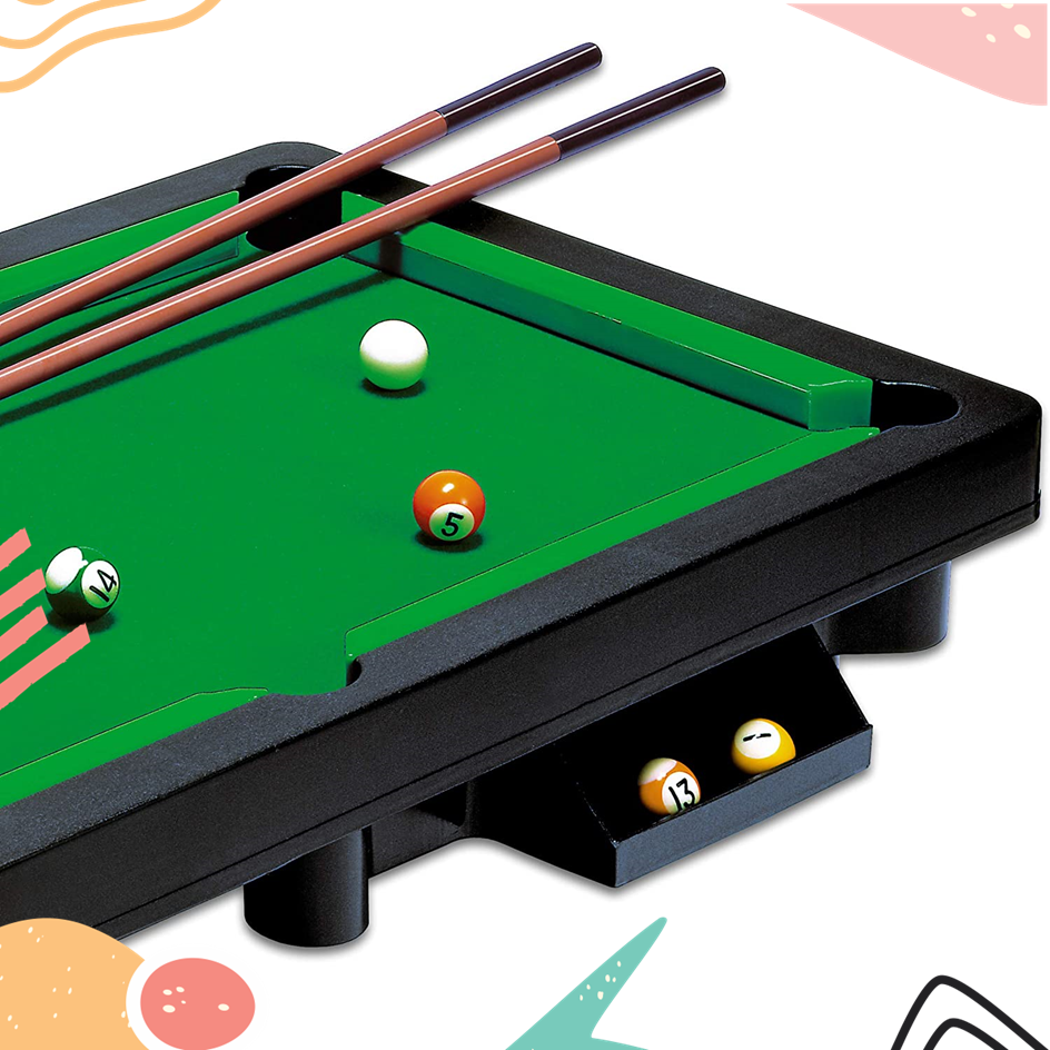 Brinquedo Mesa de Sinuca Clássica 55x32cm Snooker Kit