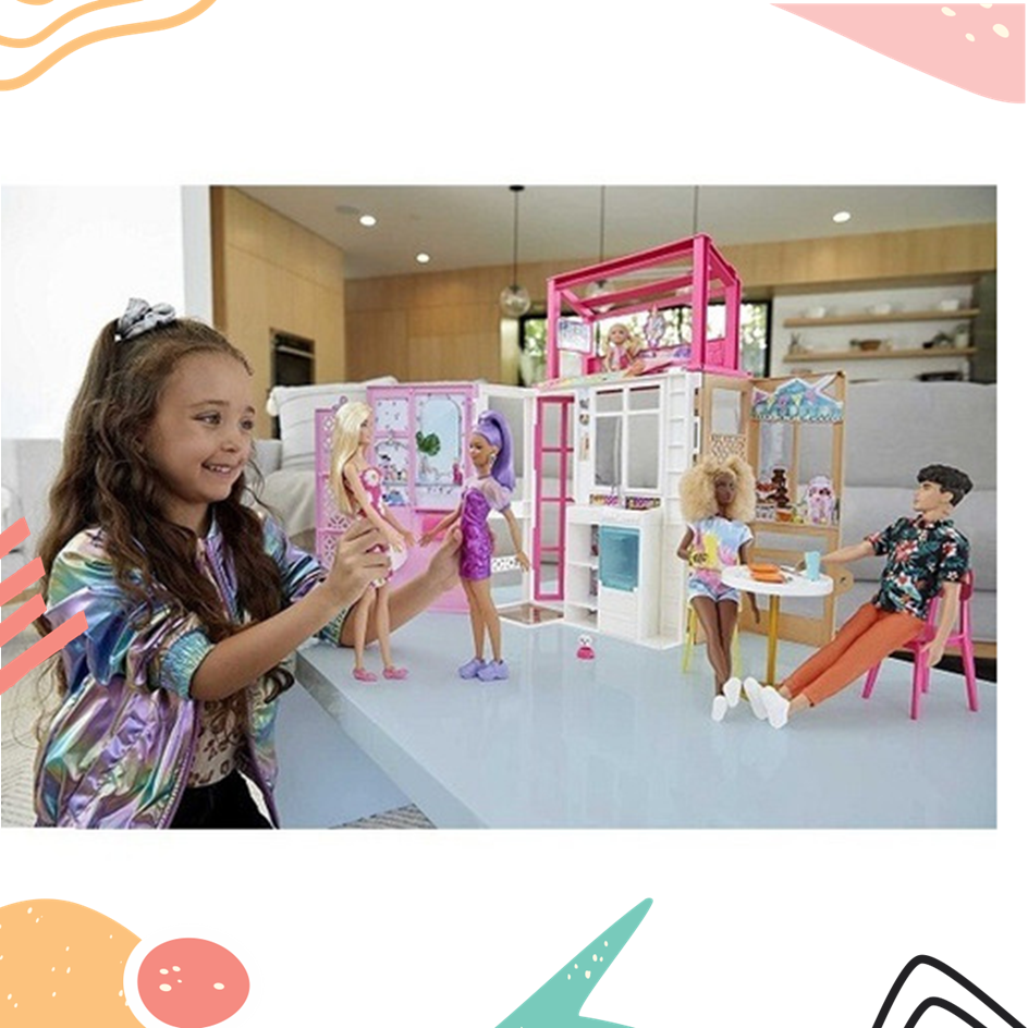 Playset Barbie com Boneca - Casa Mobiliada 360 Graus - Mattel