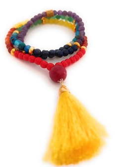 Japa mala 7 chakras elástico