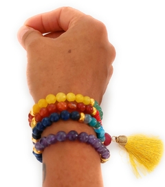 Japa mala 7 chakras elástico - Upaya Joyería holística